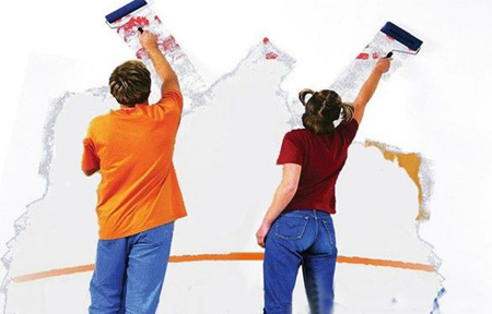 冬季客廳油漆施工