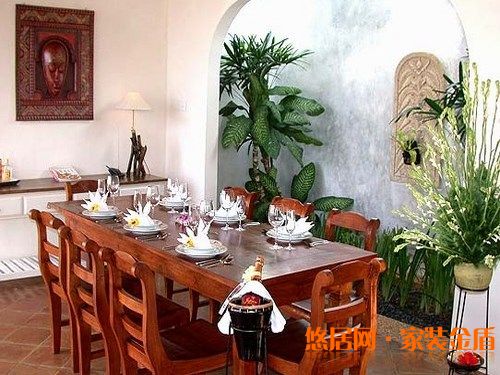 餐廳植物的擺放
