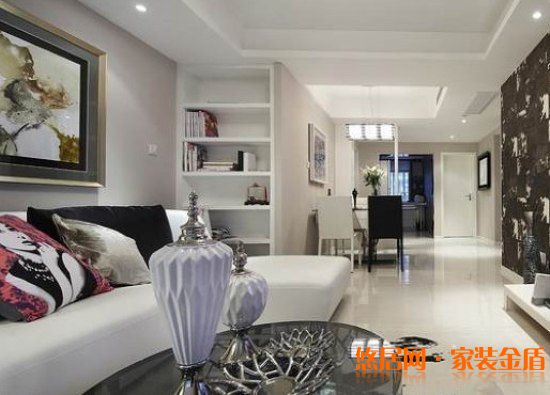 黑白系客廳效果圖