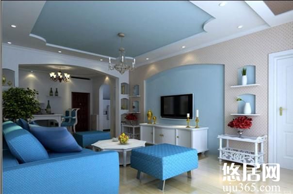 藍(lán)白色調(diào)裝修效果圖
