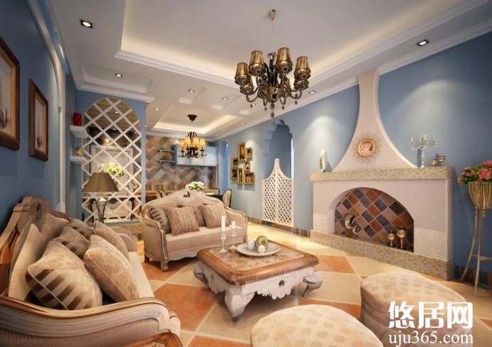 地中海客廳效果圖